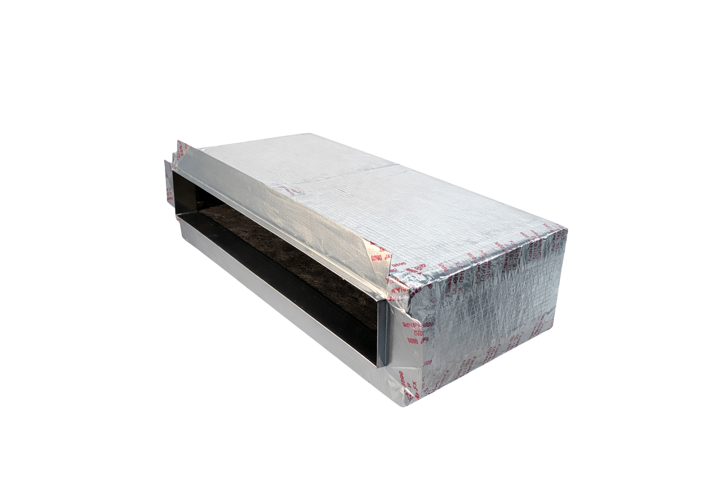 CRYPTIC AIR 1-slot insulated plenum box for linear slot diffuser, fiberglass-wrapped for HVAC by Cryptic Air.