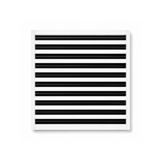 A square artwork with evenly spaced stripes, inspired by Cryptic Air's CRYPTIC 20" Linear Slot Diffuser design.
