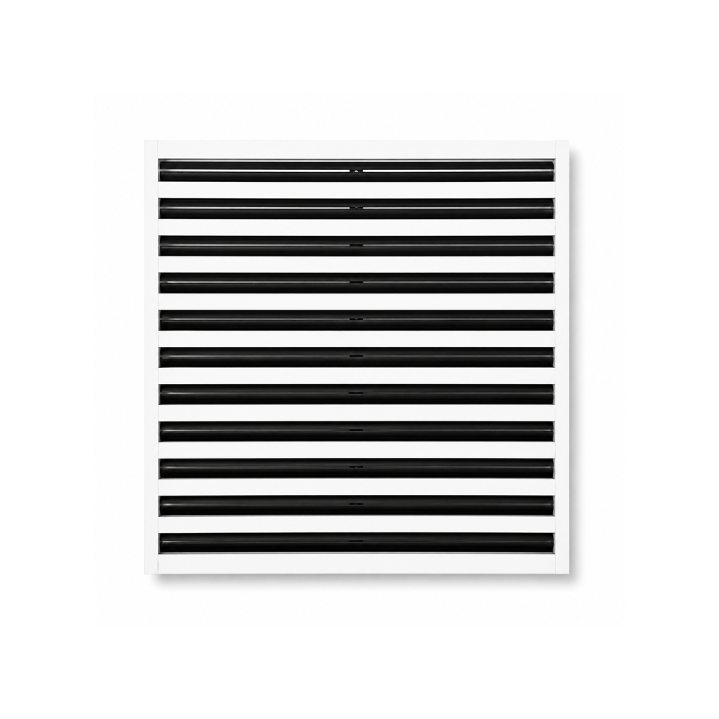 22-inch linear slot diffuser, 11-slot modern AC vent cover, white aluminum, by Cryptic Air