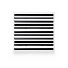24-inch linear slot diffuser, 12-slot modern AC vent cover, white aluminum, by Cryptic Air
