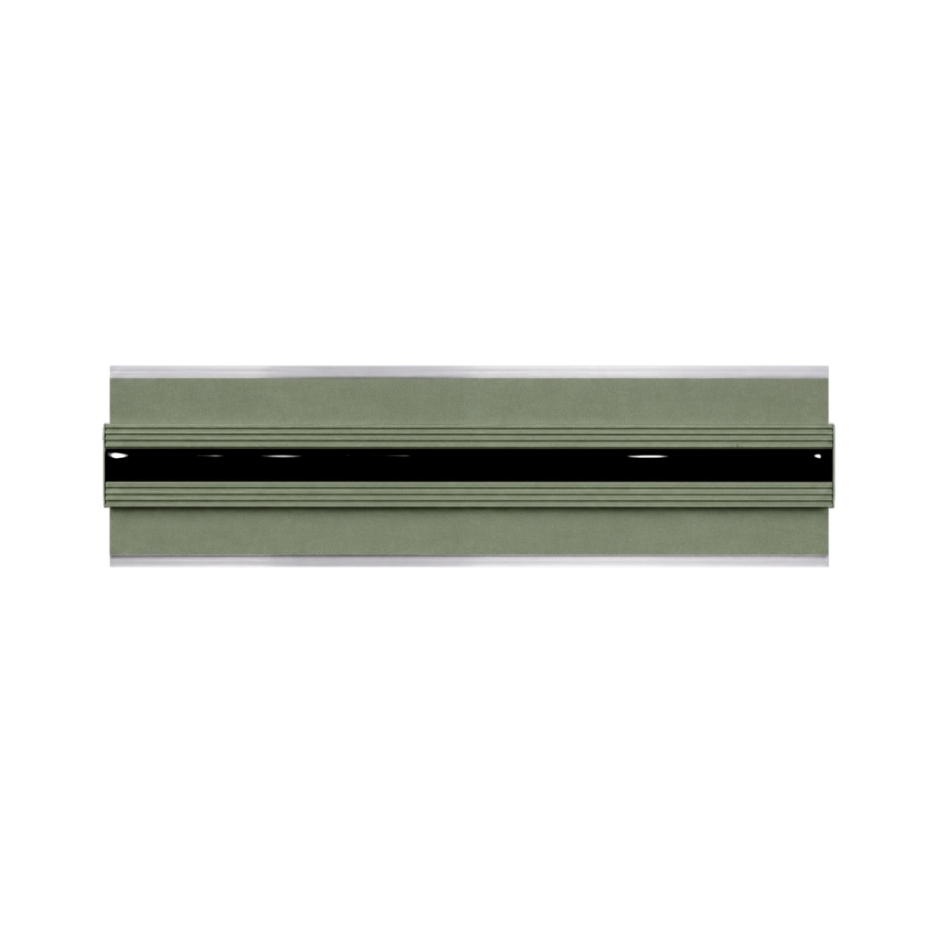 Cryptic Air Pro Mud-In Linear Slot Diffuser, 1 Slot, flush mount drywall vent cover, on white background.