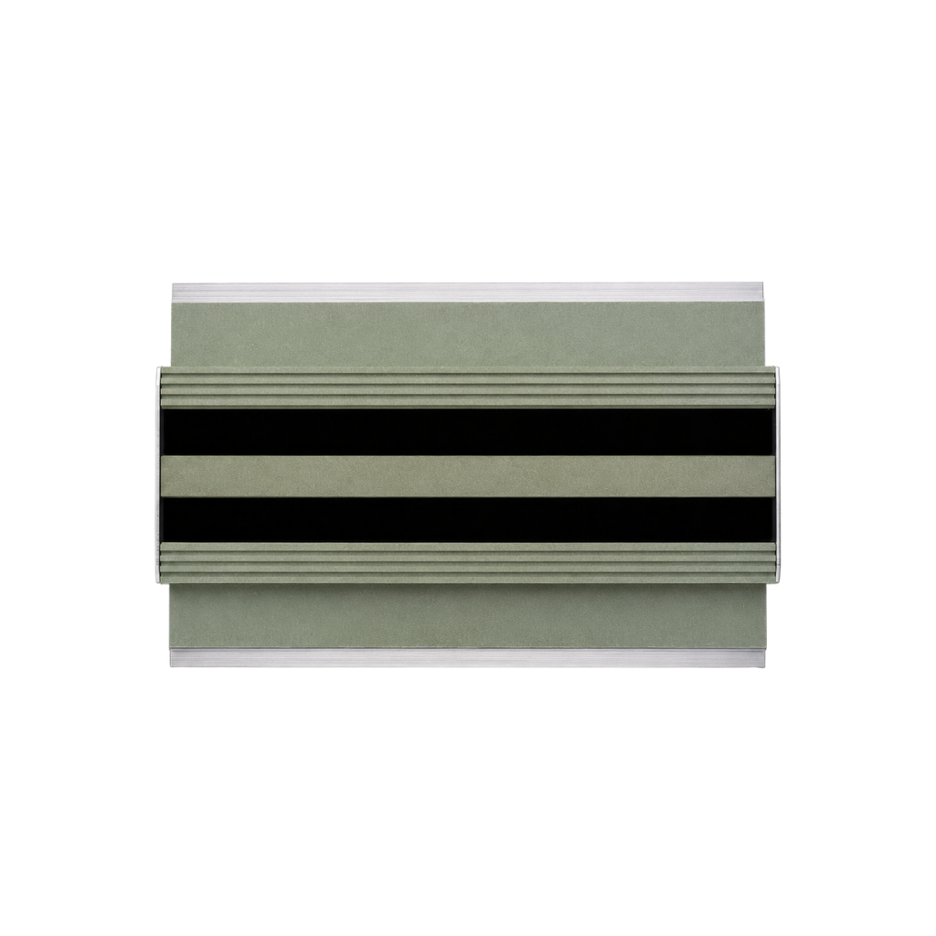 Rectangular green, black, gray art evokes Cryptic Air’s Pro Mud-In Linear Slot Diffuser—modern and sleek.