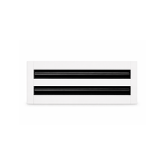 4-inch linear slot diffuser, 2-slot double-slot modern AC vent cover, white aluminum, by Cryptic Air