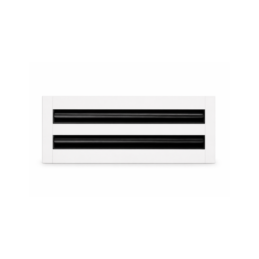 CRYPTIC 4" Linear Slot Diffuser, 2 slots by Cryptic Air—modern white vent cover for ceiling, wall, or floor.