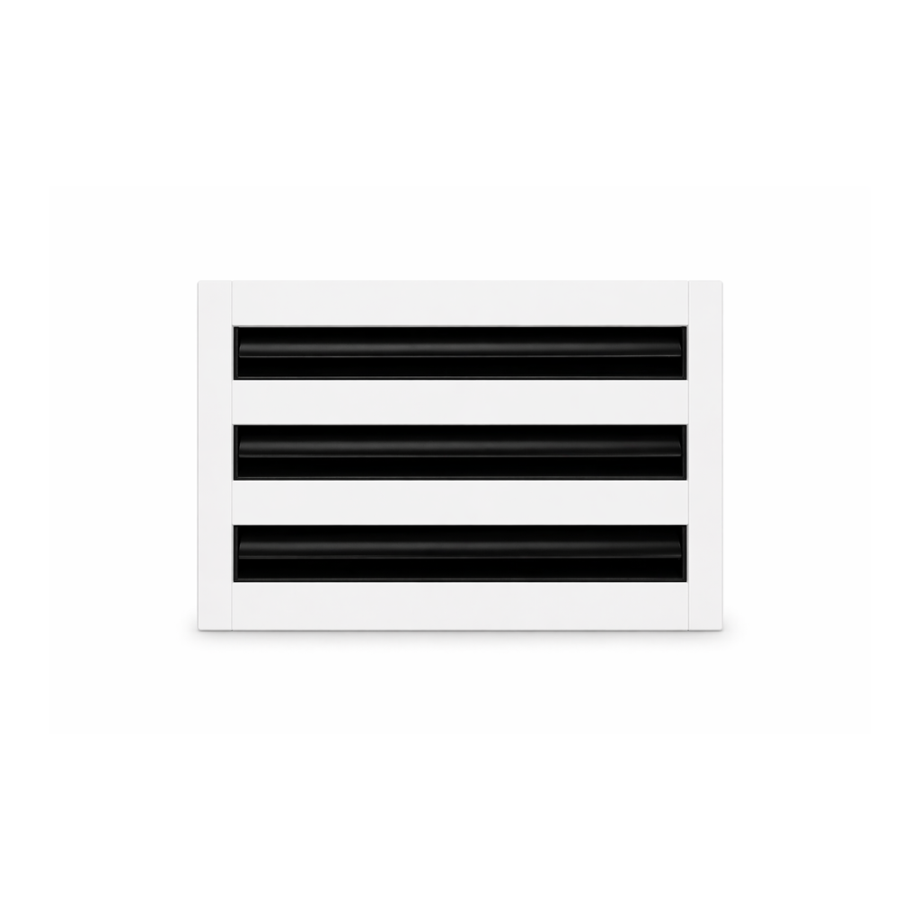 6-inch linear slot diffuser, 3-slot triple-slot modern AC vent cover, white aluminum, by Cryptic Air