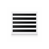 10-inch linear slot diffuser, 5-slot modern AC vent cover, white aluminum, by Cryptic Air