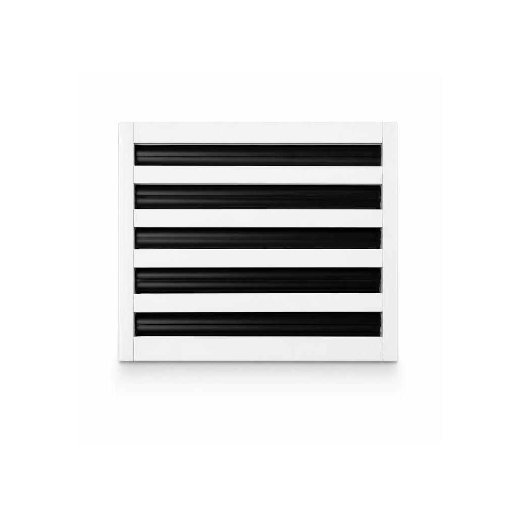 10-inch linear slot diffuser, 5-slot modern AC vent cover, white aluminum, by Cryptic Air