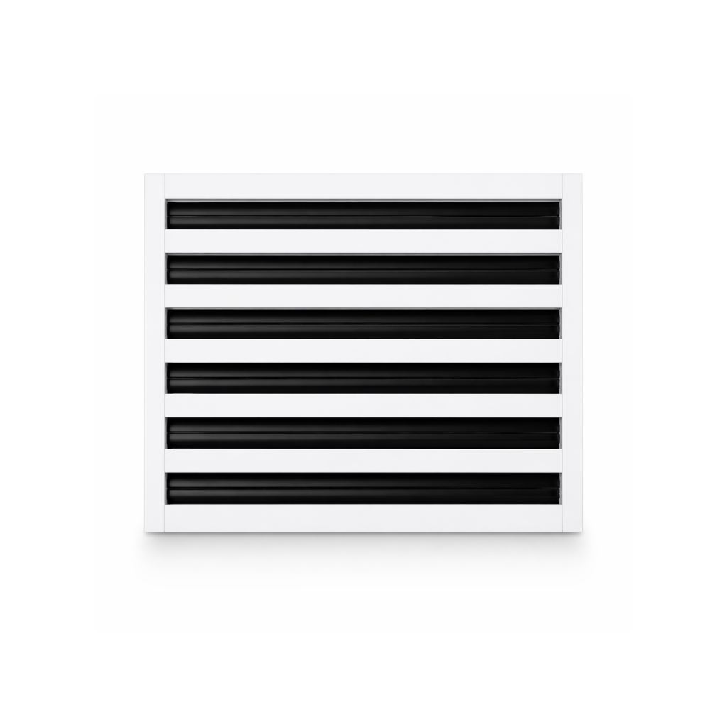 12-inch linear slot diffuser, 6-slot modern AC vent cover, white aluminum, by Cryptic Air