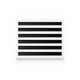 12-inch linear slot diffuser, 6-slot modern AC vent cover, white aluminum, by Cryptic Air