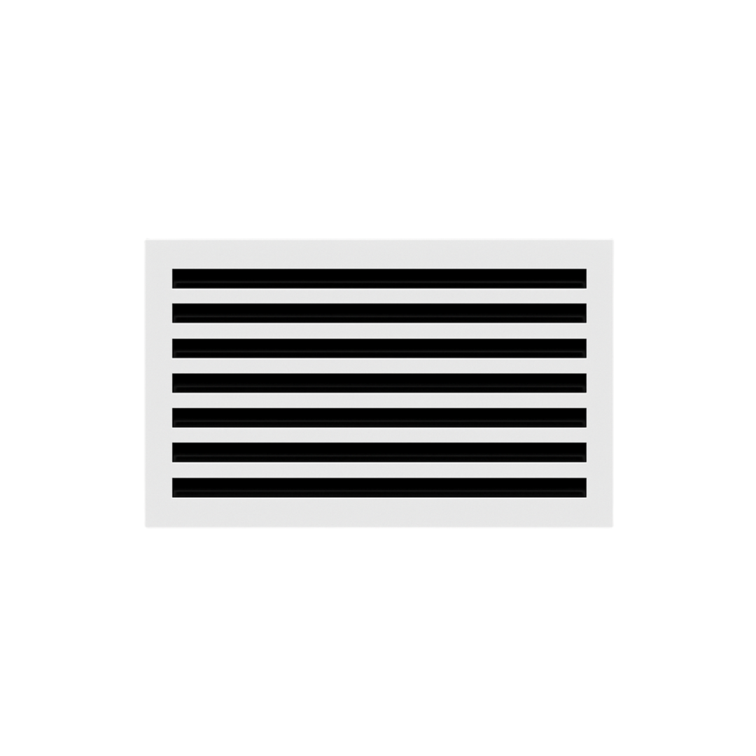 The Cryptic Air CRYPTIC 14" Linear Slot Diffuser has 7 horizontal slots for ceiling, wall, or floor use.