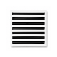 14-inch linear slot diffuser, 7-slot modern AC vent cover, white aluminum, by Cryptic Air