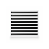 16-inch linear slot diffuser, 8-slot modern AC vent cover, white aluminum, by Cryptic Air