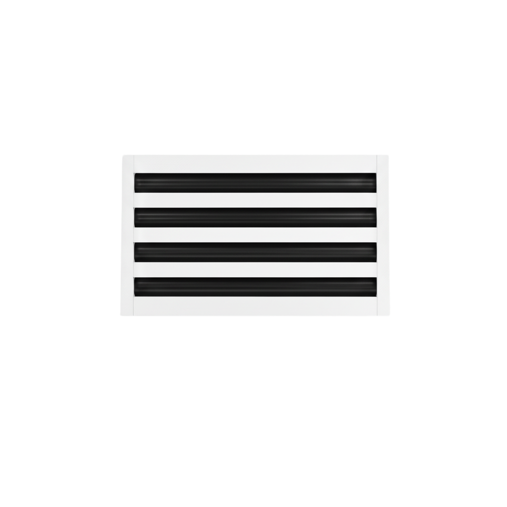 8-inch linear slot diffuser, 4-slot modern AC vent cover, white aluminum, by Cryptic Air