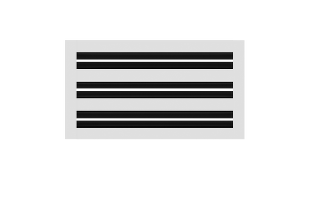 CRYPTIC - 6" Linear Slot Diffuser by Cryptic Air features three bold black slots on a white background.