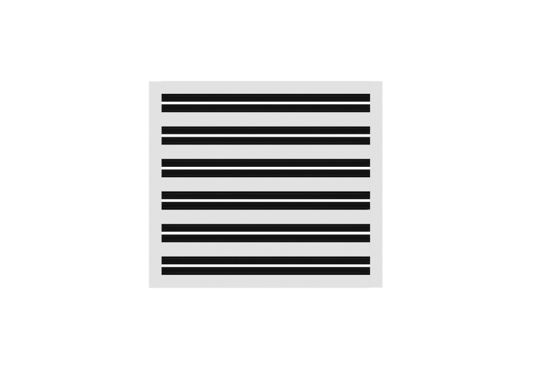 CRYPTIC - 12" Linear Slot Diffuser by Cryptic Air: modern 6-slot white vent cover for ceiling, wall, or floor.